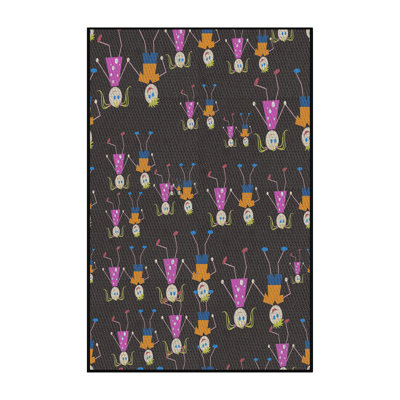 Gris Dagobert/rose/jaune Tapis décoratif