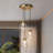 3-Light Cluster Gold Teardrop Glass Pendant