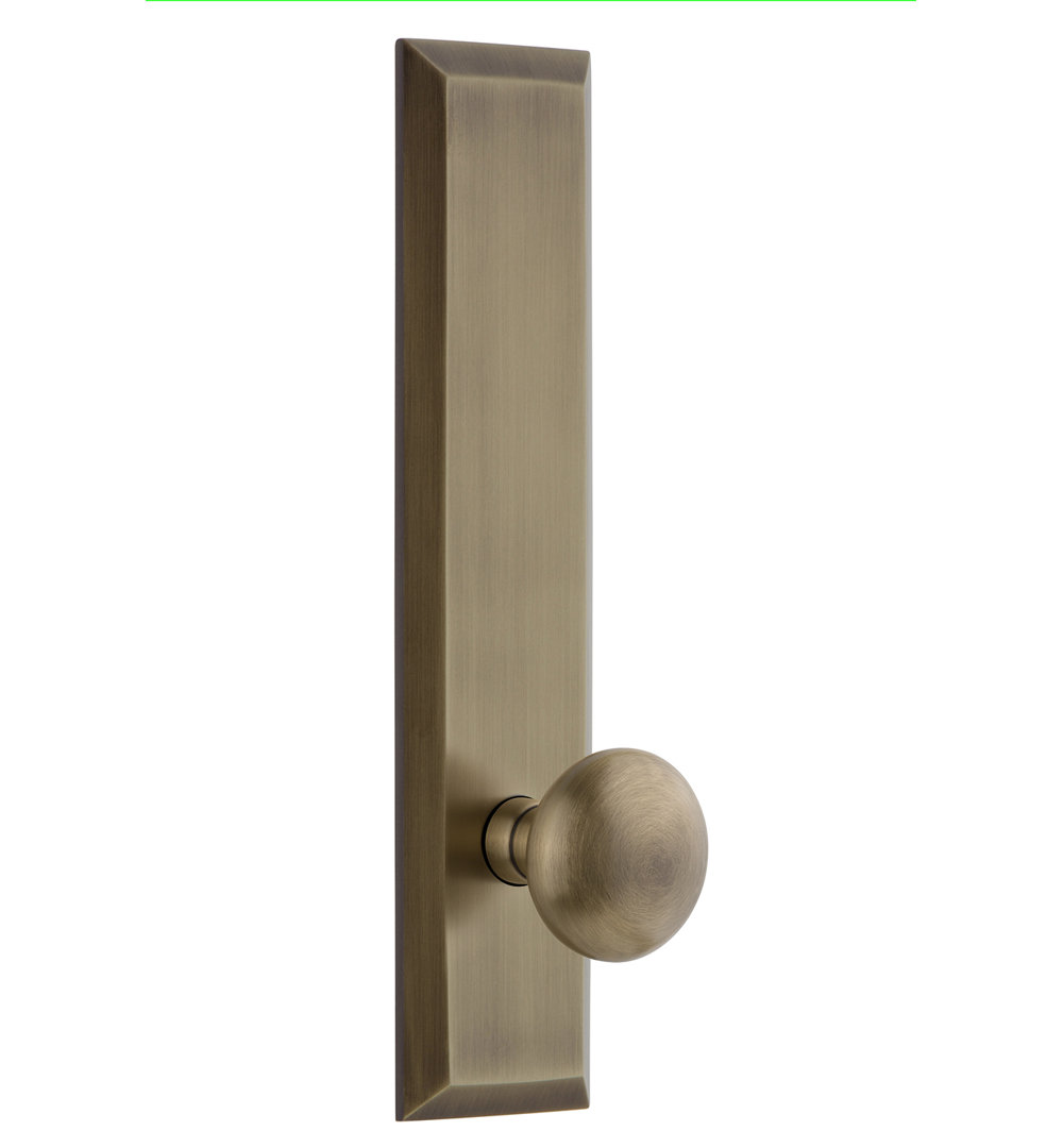 Grandeur Fifth Avenue Tall Plate Single Dummy with Fifth Avenue Door Knob Grandeur 
