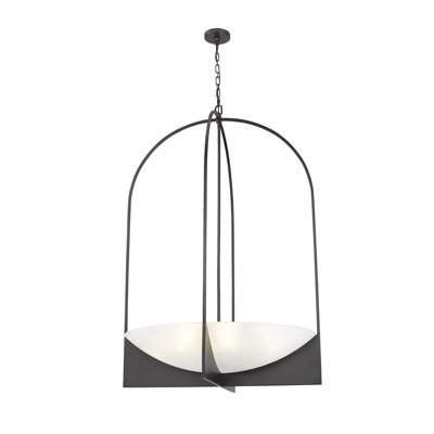 Hoyet 8 - Light Steel Dimmable Urn / Bowl Chandelier