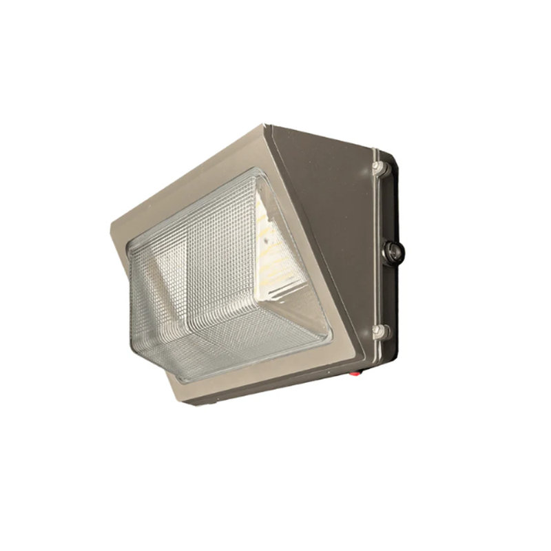 Applique murale à DEL E2 Lighting sans coupure avec cellule photoélectrique et batterie de secours de 90 minutes, puissance sélectionnable 20 W/40 W/60 W/80 W, 3 CCT, bronze, 1 unité