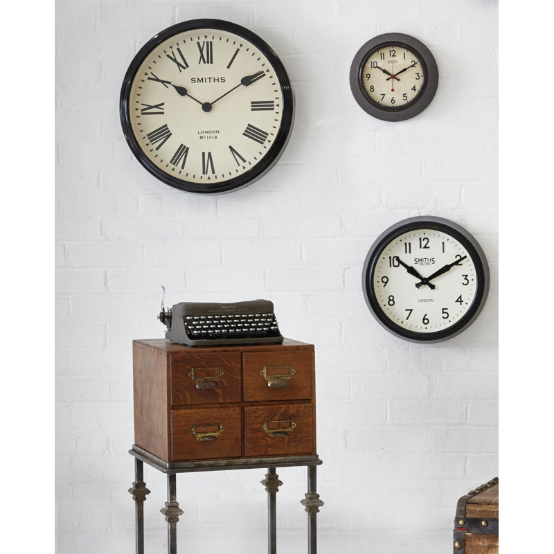 Smiths Retro Wall Clock - 38cm, Black