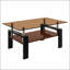 Table basse rectangulaire avec plateau en verre trempé et panneau de fibres à densité moyenne, parfaite pour les salons modernes et les décors élégants-134270117-134270118