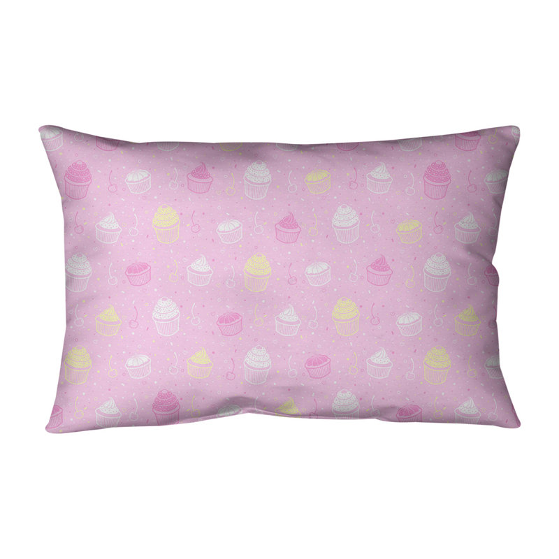 Coussin lombaire intérieur / extérieur Katelyn Elizabeth, Rose / Jaune