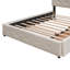 Lit plateforme tapissier avec 2 tiroirs et 1 lit gigogne en tissu de lin-1208298795