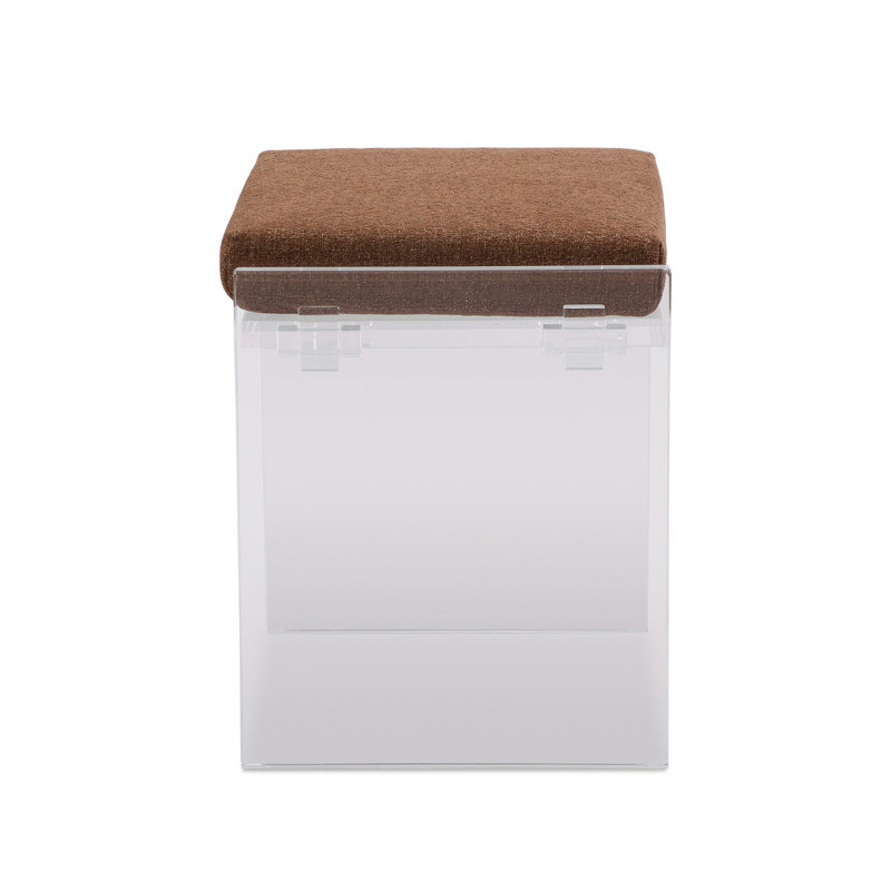 Gerrard Upholstered Accent Stool, Crypton Wayfarer Sienna
