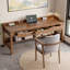 Bureau rectangulaire brun en bois massif avec 3 tiroirs-108781564