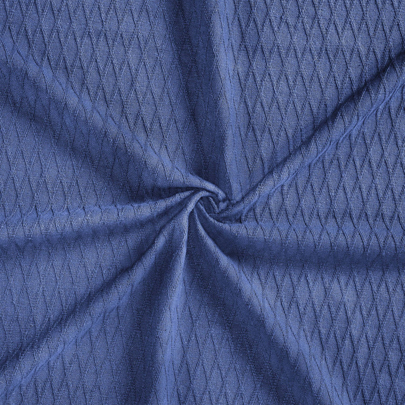 Diamond Weave 100% Cotton Breathable All-Season Throw Blanket, California King, Merritt Blue