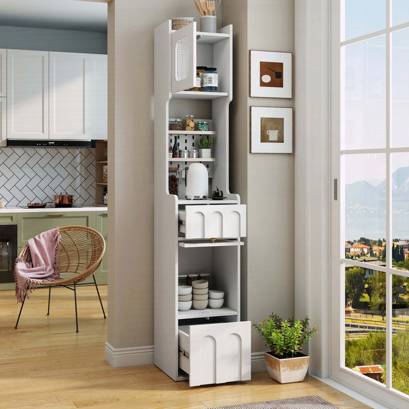 Armoire de rangement haute avec porte vitrée