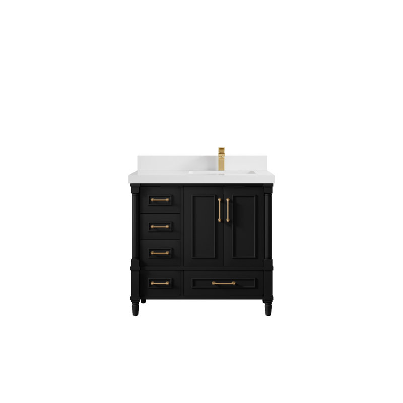 36'' Single Bathroom Vanity with Top, White