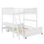 Lit double superposé au dessus d'un lit double avec bureau-517855754
