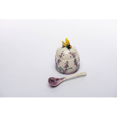 Old Tupton Ware Lavender Design Gerth Honey Pot & Spoon