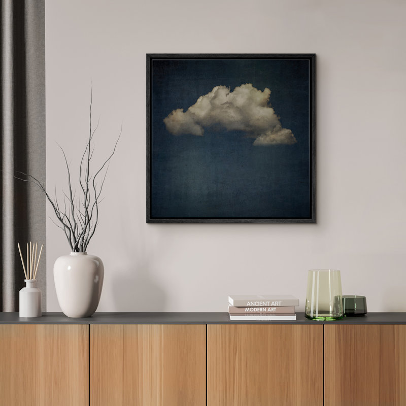 Œuvre de décoration murale pastel marine abstraite ciel moderne minimaliste relaxant IRS43, Noir, H 16 po x l 16 po