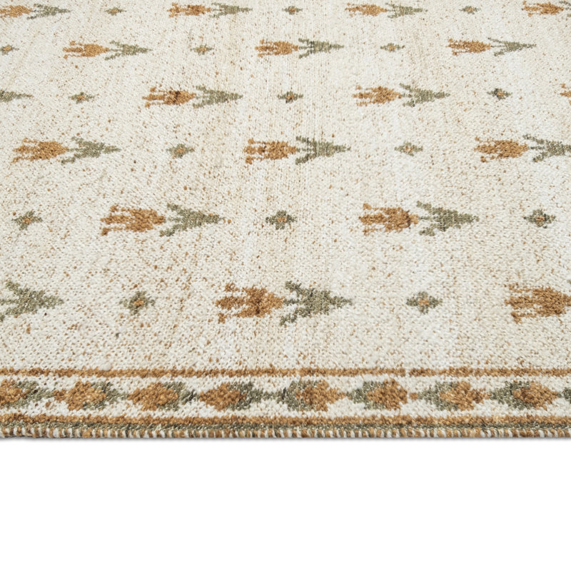 Tapis Sofia Jacquard en polyester recyclé couleur champagne multicolore, Rectangle 7 pi 9 po x 9 pi 9 po