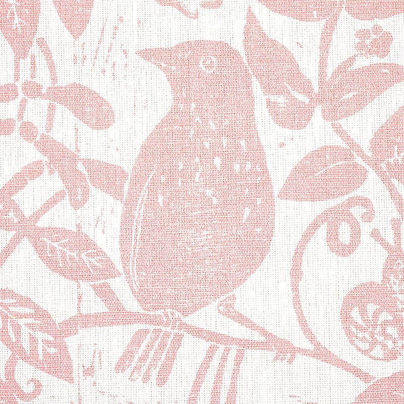 Schumacher x Molly Mahon Bird & Bee Fabric, Pink