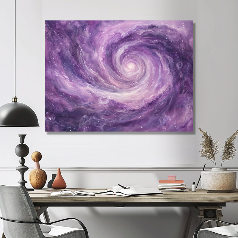 Vortex mauve des planètes dans l'espace - Art mural, H 12 po x l 20 po, Toile tendue, Ne s’applique pas