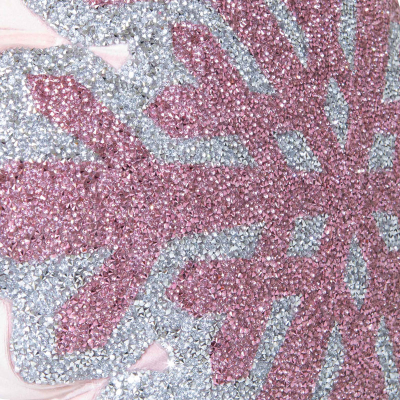 Coussin Sparkles Home Strass | Housse en velours | Insert décoratif inclus, Rose