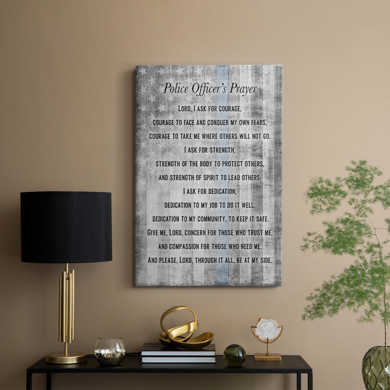 Police Prayer -Gallery Wrapped Cavas, 27" H x 18" W