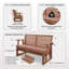 Fauteuil oscillant d'extérieur 2 places, brun cèdre-123040649
