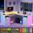 L Shaped Desk With Led Lights & Power Outlets-1268743629
