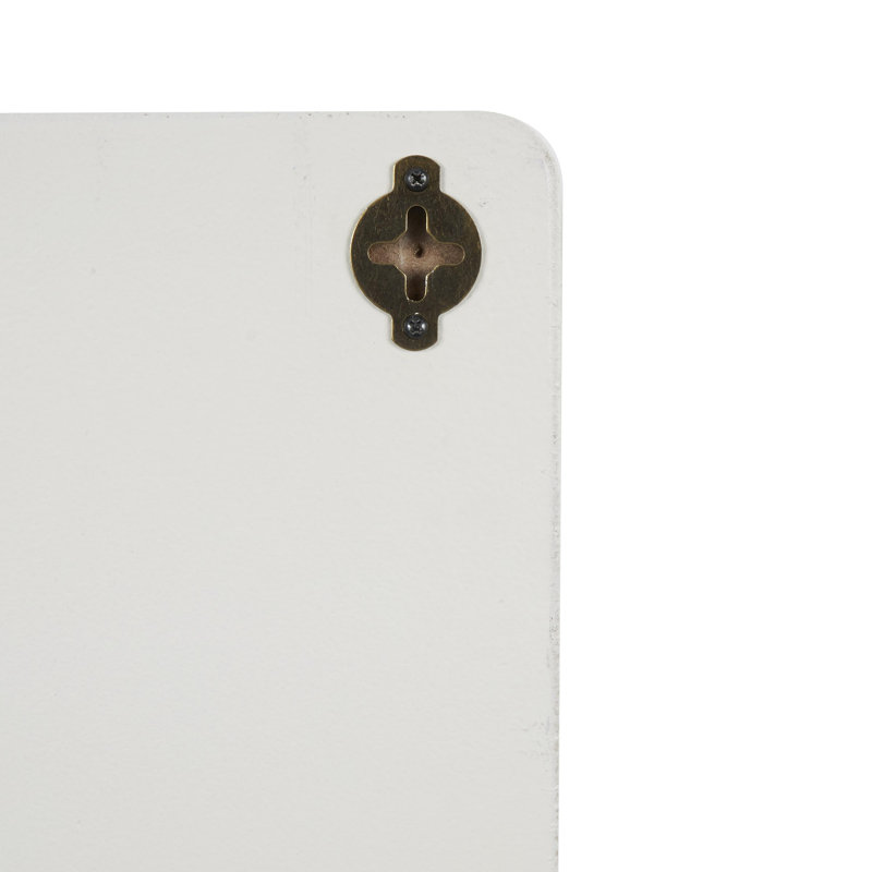 Tablette murale géométrique en bois crème avec 4 cubes