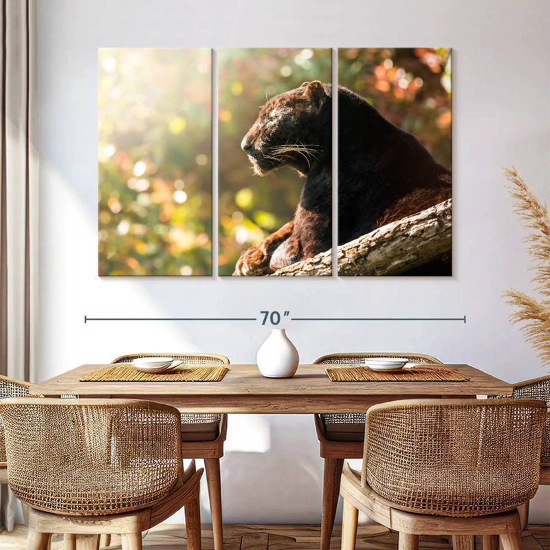Brampt Resting Black Panther, 42" H x 65" W