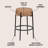 Clinard Modern Minimalist Round Backless Metal/Bouclé Cushioned Bar Stool-1693038019-1693037628