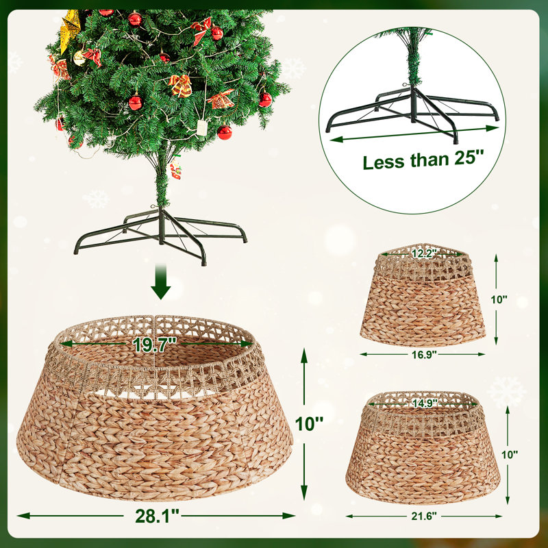 Rattan Tree Collar, 10" H x 28.1" W x 28.1" D