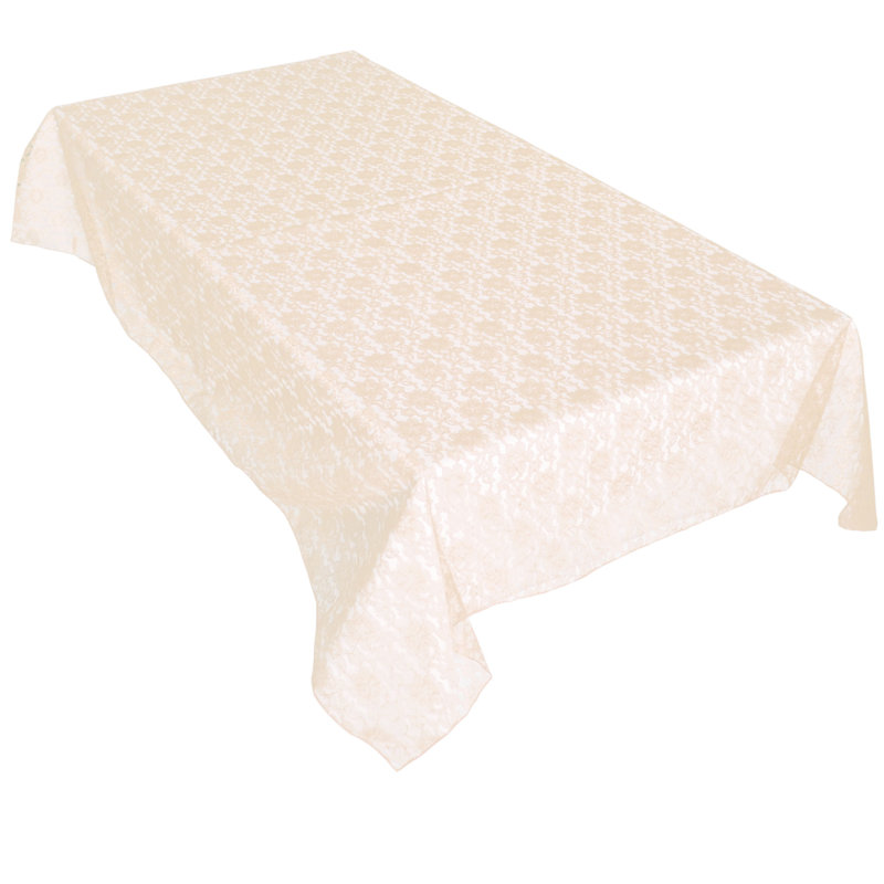 Floral Lace Overlay, 58" x 58", Champagne