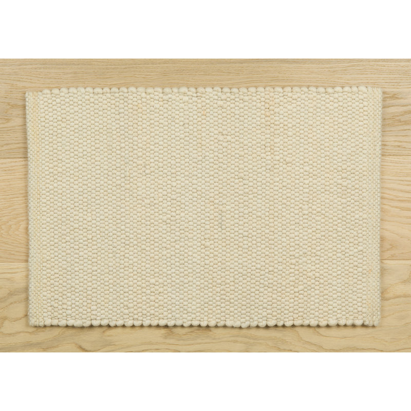 Solid Colour Wool Area Rug, 70 x 140cm