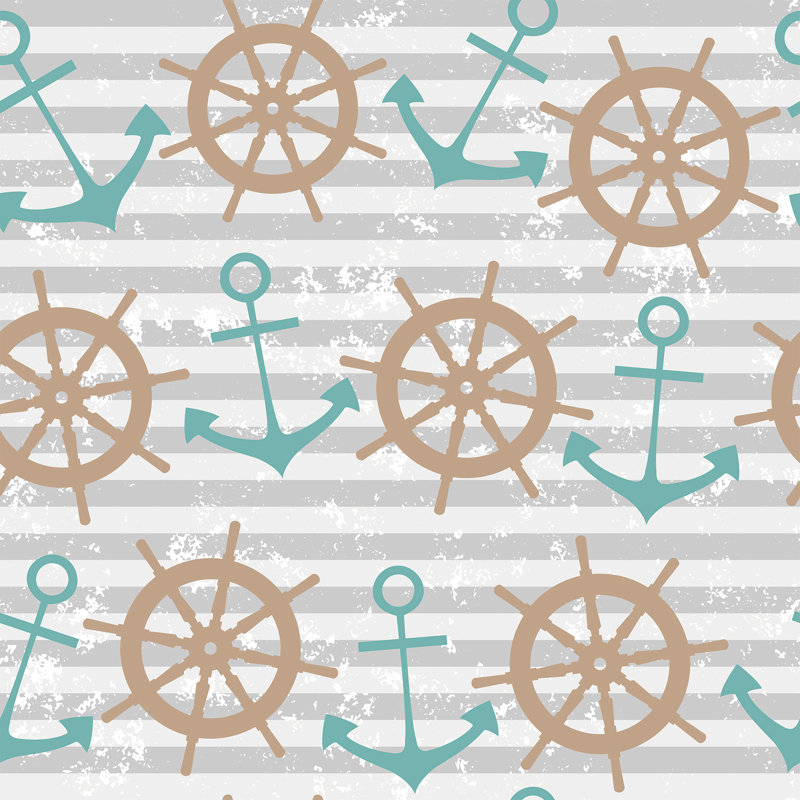 Panneau de papier peint amovible Colm Nautical, L 126 po x l 24 po