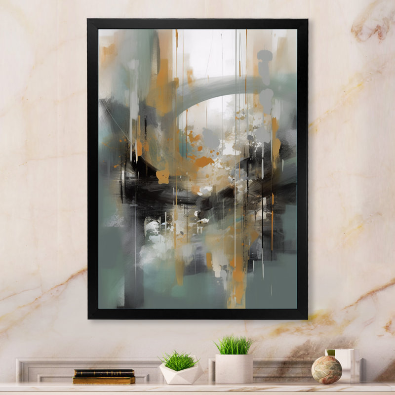 «Henthorn Abstract Design Shapes V», reproduction sur toile, H 32 po x l 16 po x P 1 po, Cadre photo noir