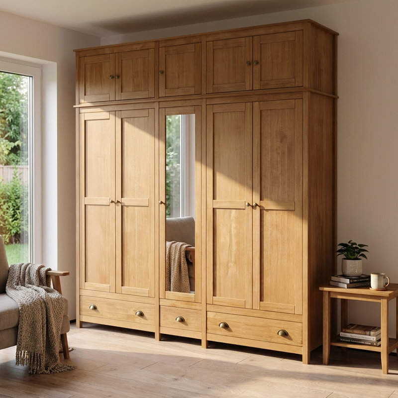 Armoire 86,7 po avec tablettes réglables Topazio, Naturel