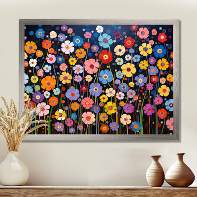 Abstract Colorful Wildflowers Kaleidoscope - Wildflowers Wall Art