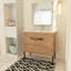 Meuble-lavabo simple 36 po avec plateau en céramique Tavious-863034569