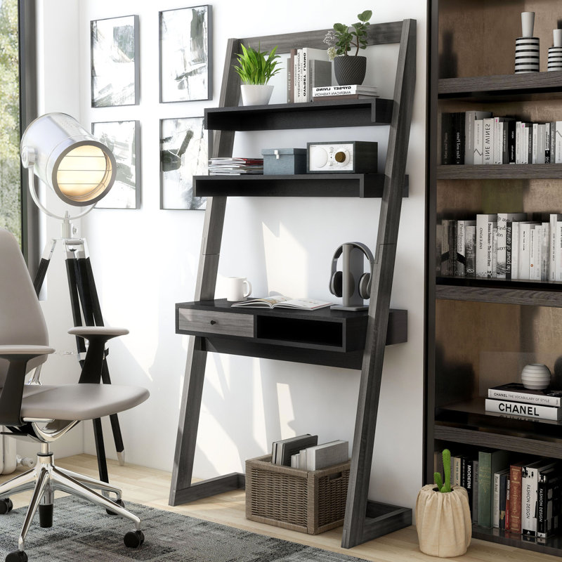 Bureau échelle / incliné Justis, Gris délavé / noir