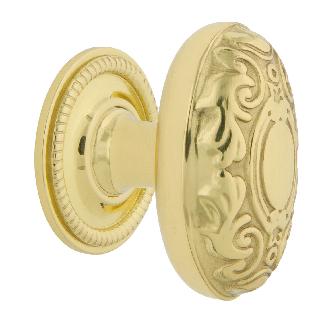 Nostalgic Warehouse Victorian Brass 1 3/4" Cabinet Knob with Rope Rose Nostalgic Warehouse 