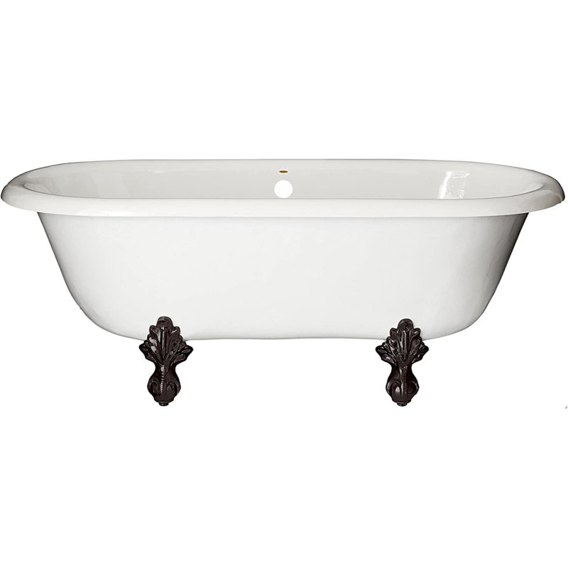 Marquise 66" x 30" Clawfoot Soaking Bathtub, Oil Rubbed Bronze