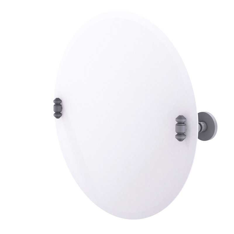 Miroir rond à inclinaison 22 po Gober, Gris mat