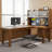 Solid Wood L - shaped Desk and Bookshelf Combination-650332452
