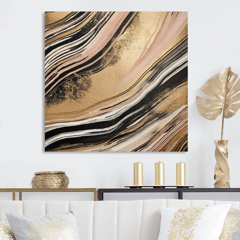 Glam Abstract Wall Decor on Metal, 16" H x 16" W x 1" D