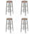 Tabourets de bar en MDF argent et brun