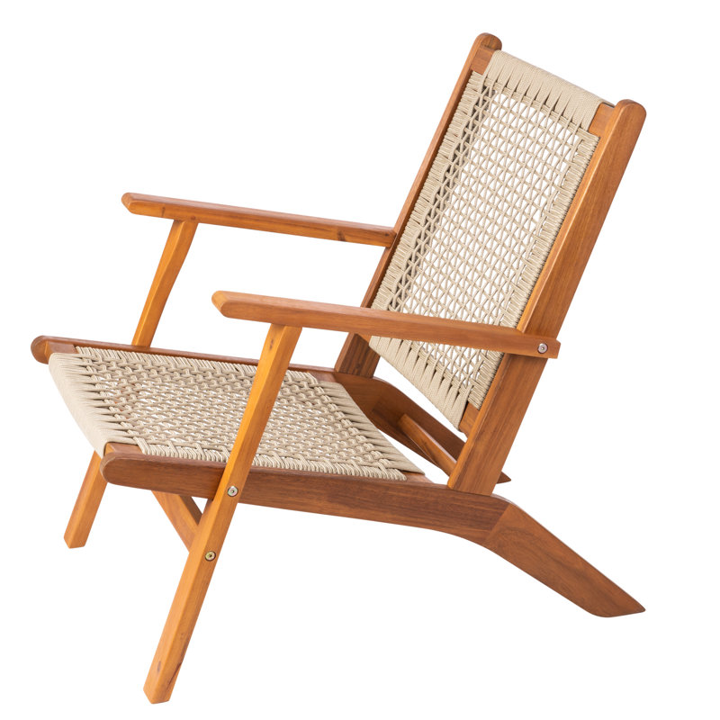 Vega Teak Midcentury Modern Outdoor Chair in Natural Finish