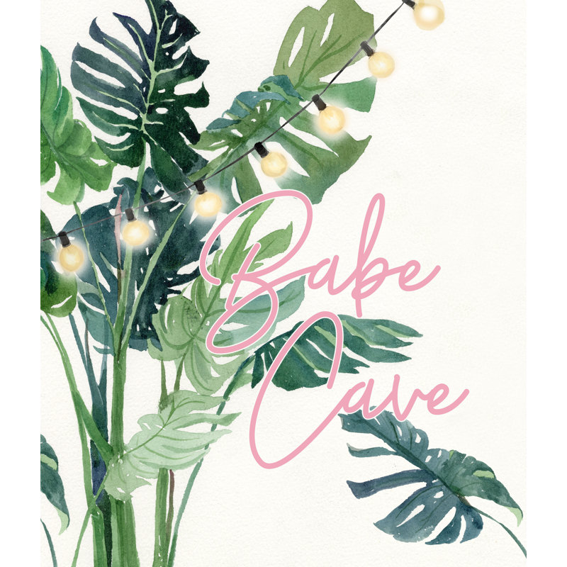" Babe Cave Monstera Plants " Painting Print, 36" H x 24" W