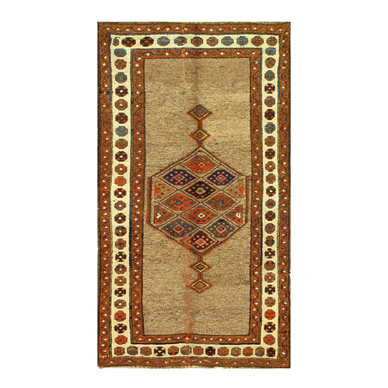 Kuulei Cotton Oriental Area Rug in Brown