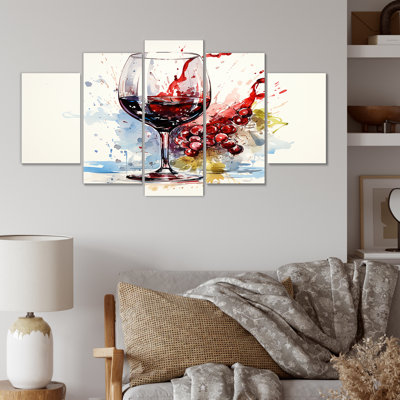 Grape Elegantburgundy Wine I - Ensemble d'art mural multi-panneaux