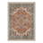 Medallia Orange / Blue Indoor Floral Area Rug,Machine Washable,with Non-Slip Backing-383502289