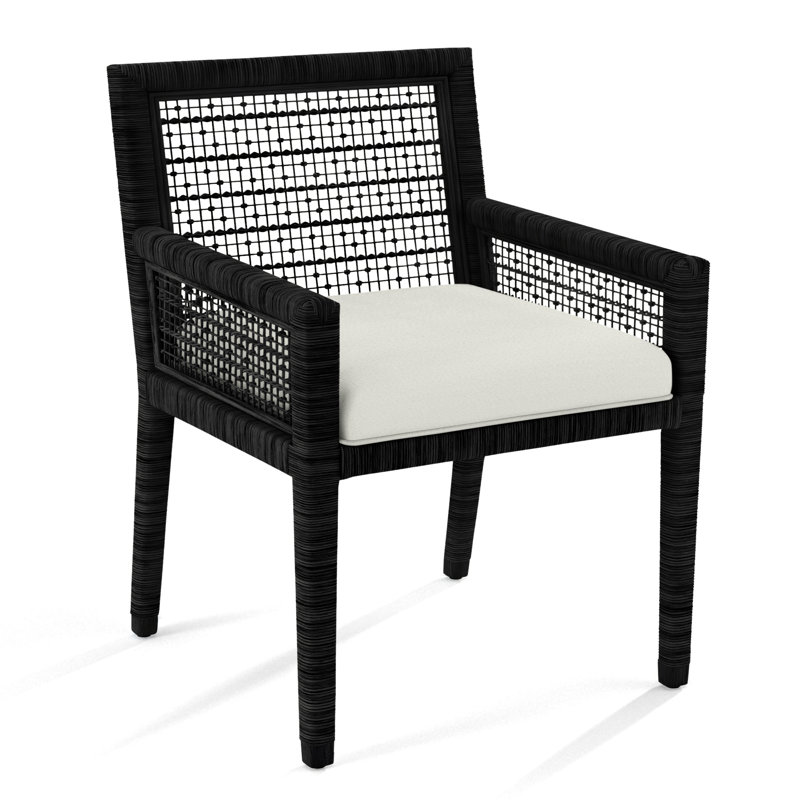 Pine Isle Arm Chair, Oslo Ivory; 0820-91, Antique Black