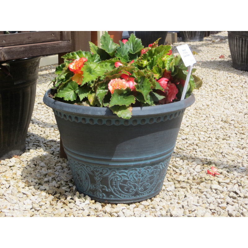 Sagamore Planter, Black/Aqua Green