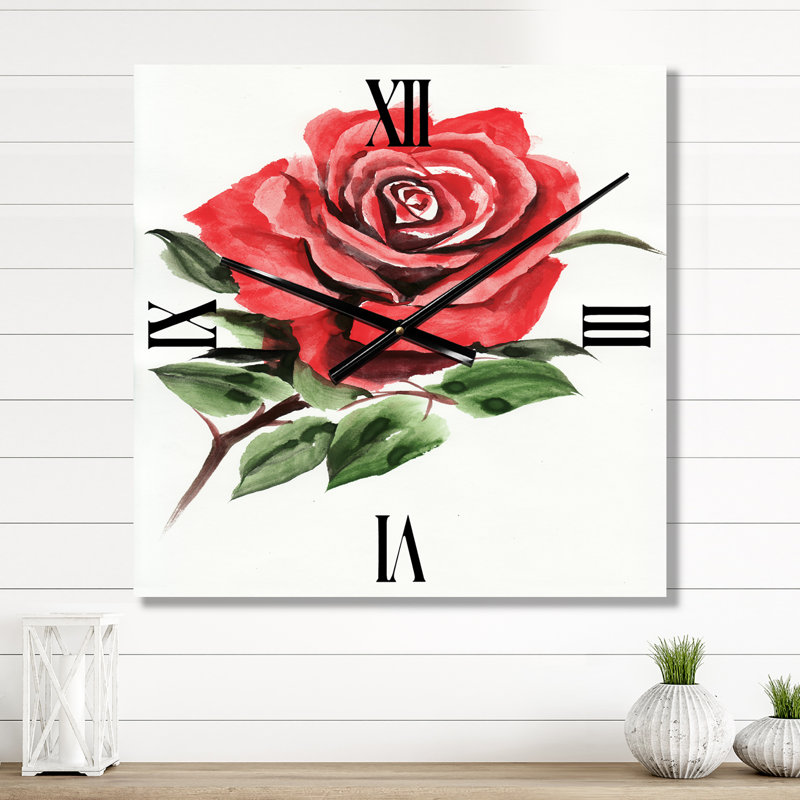 Horloge murale Rose Flower III, Petit